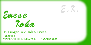 emese koka business card
