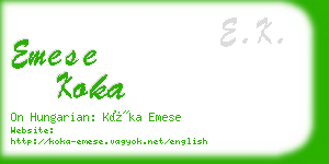 emese koka business card